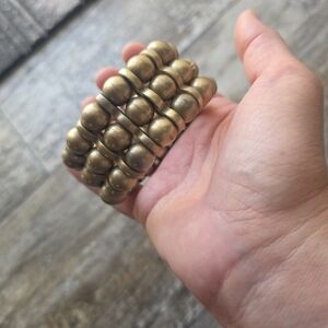 Beaded Bracelet Gold Colored Metal